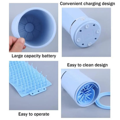 Electric Automatic Dog Paw Cleaner and Massager with USB Charging for Small, Medium, and Large Breeds