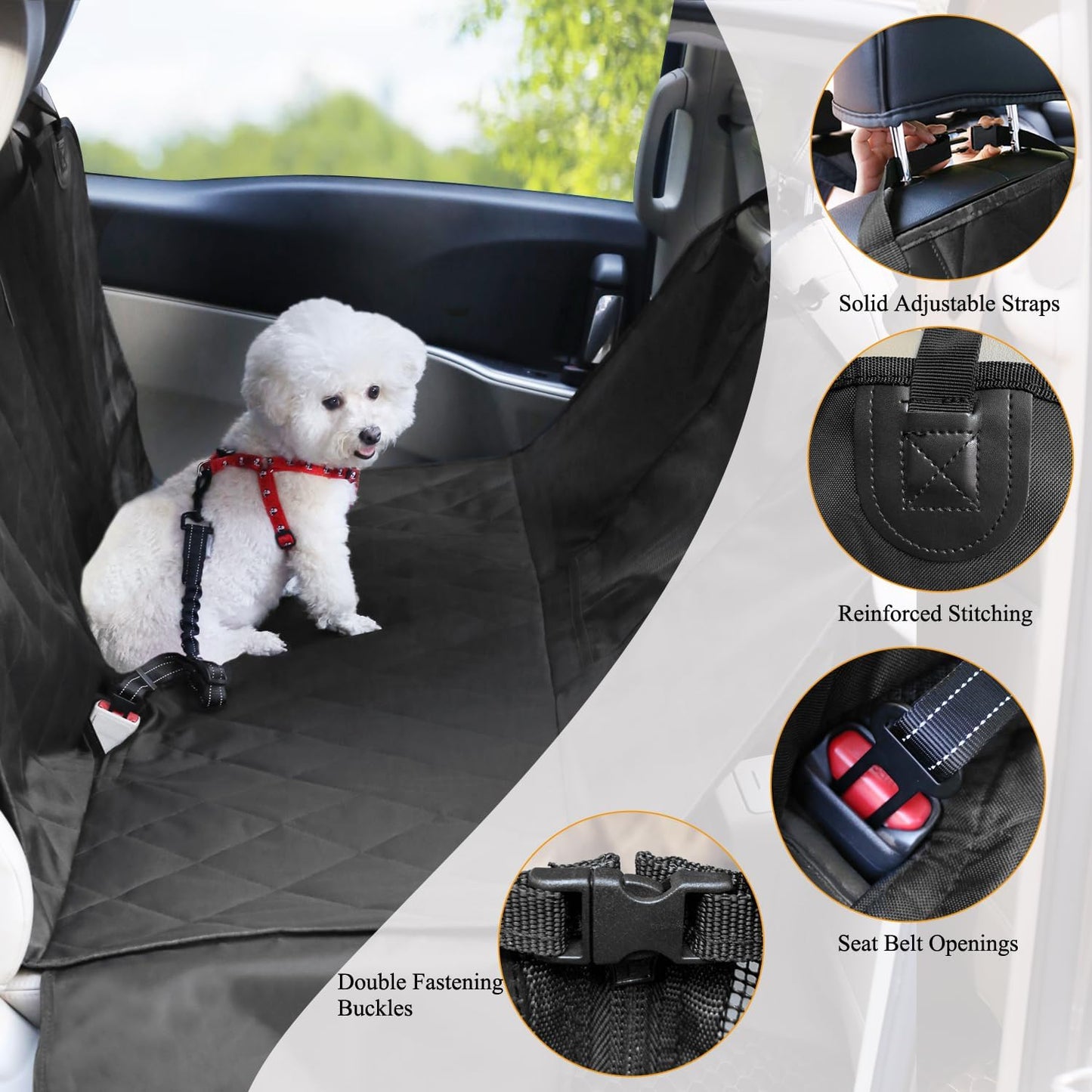 Dog Seat Cover Dog - Black
