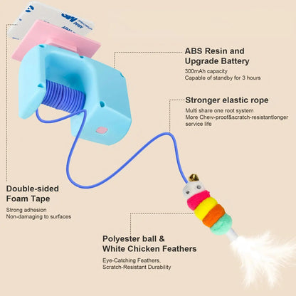Interactive Retractable Bungee Cat Kitty Toy , Automatic Hanging Door Cat Toy, USB Rechargeable