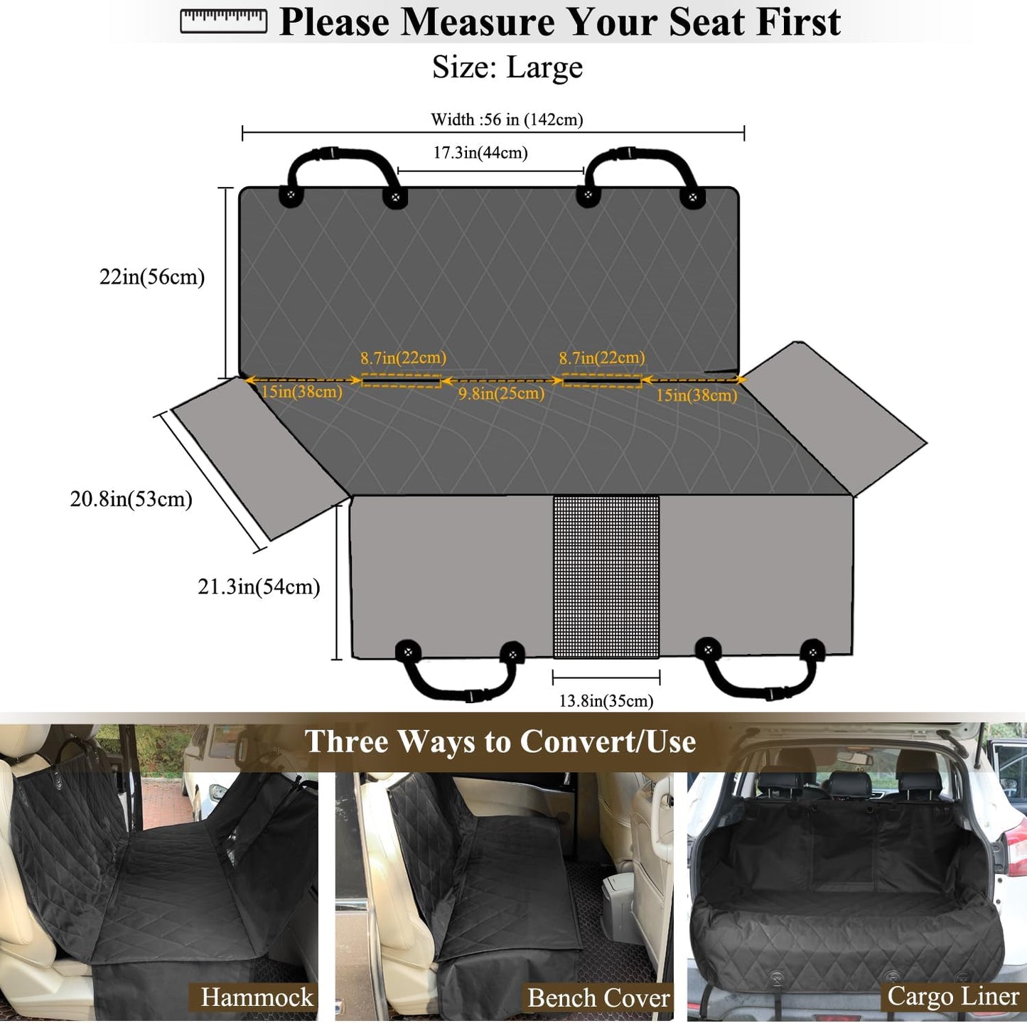 Dog Seat Cover Dog - Black