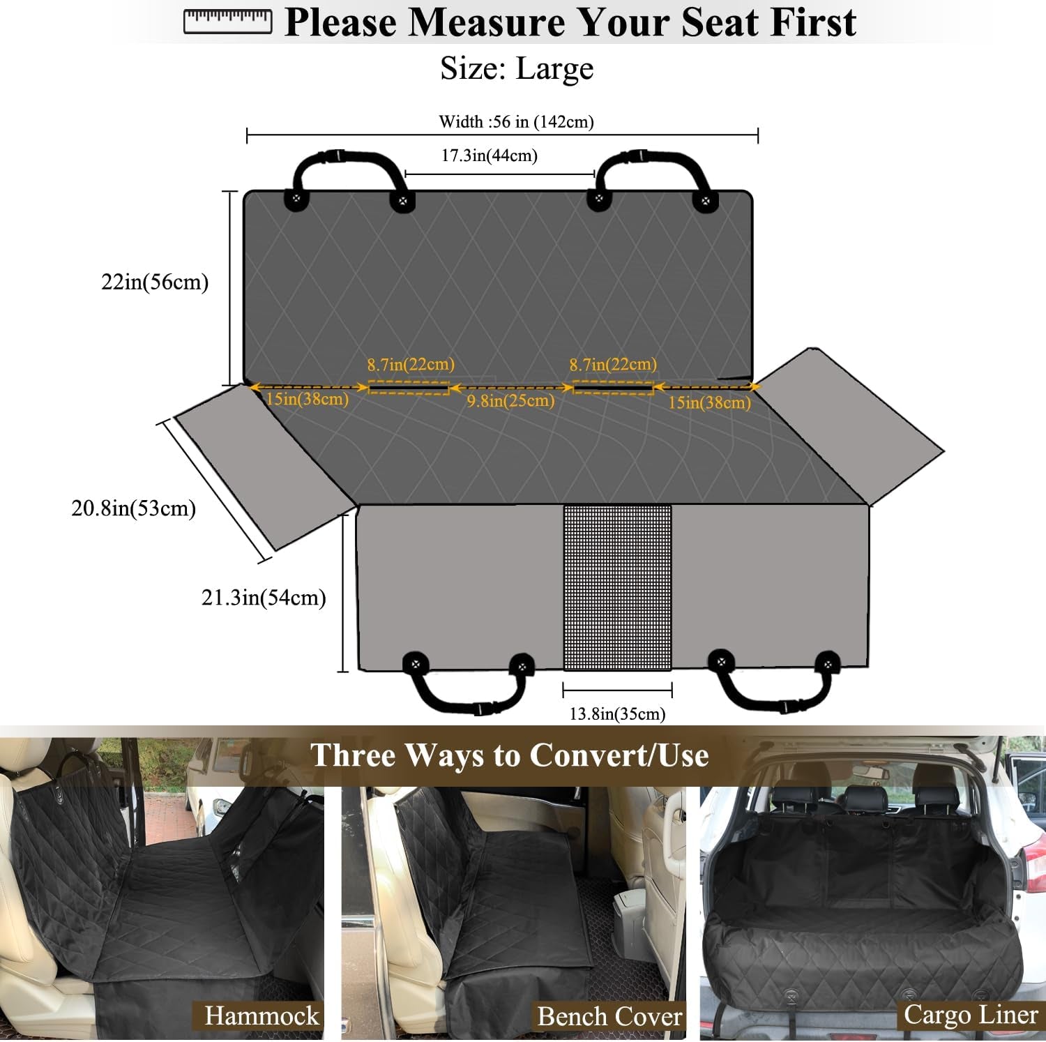 Dog Seat Cover Dog - Black