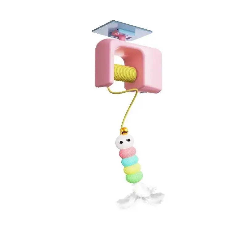 Interactive Retractable Bungee Cat Kitty Toy , Automatic Hanging Door Cat Toy, USB Rechargeable