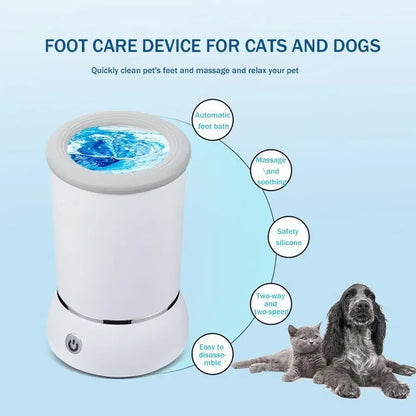 Electric Automatic Dog Paw Cleaner and Massager with USB Charging for Small, Medium, and Large Breeds